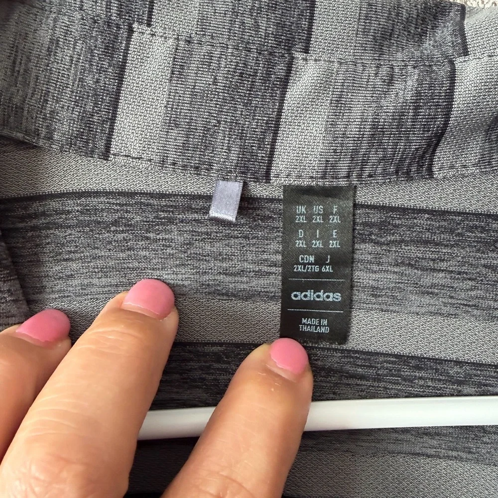 adidas‎ Charcoal Striped Polo Shirt